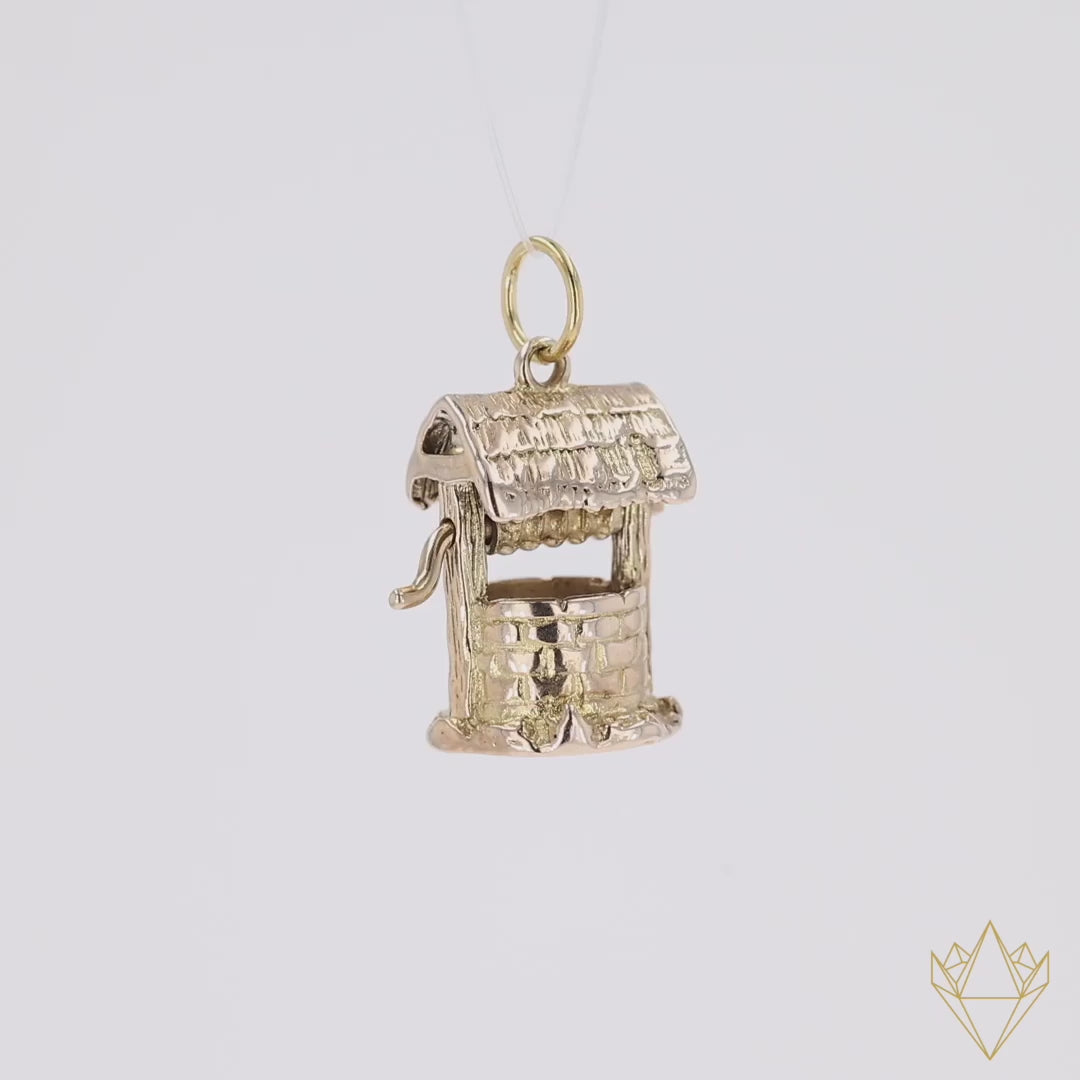 9ct Yellow Gold Wishing Well Charm - 360 Video