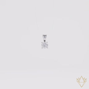 9ct White Gold Illusion Set 0.21ct Diamond Solitaire Pendant - 360 Video