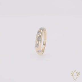 9ct Yellow Gold Star Set Diamond Ring - 360 Video