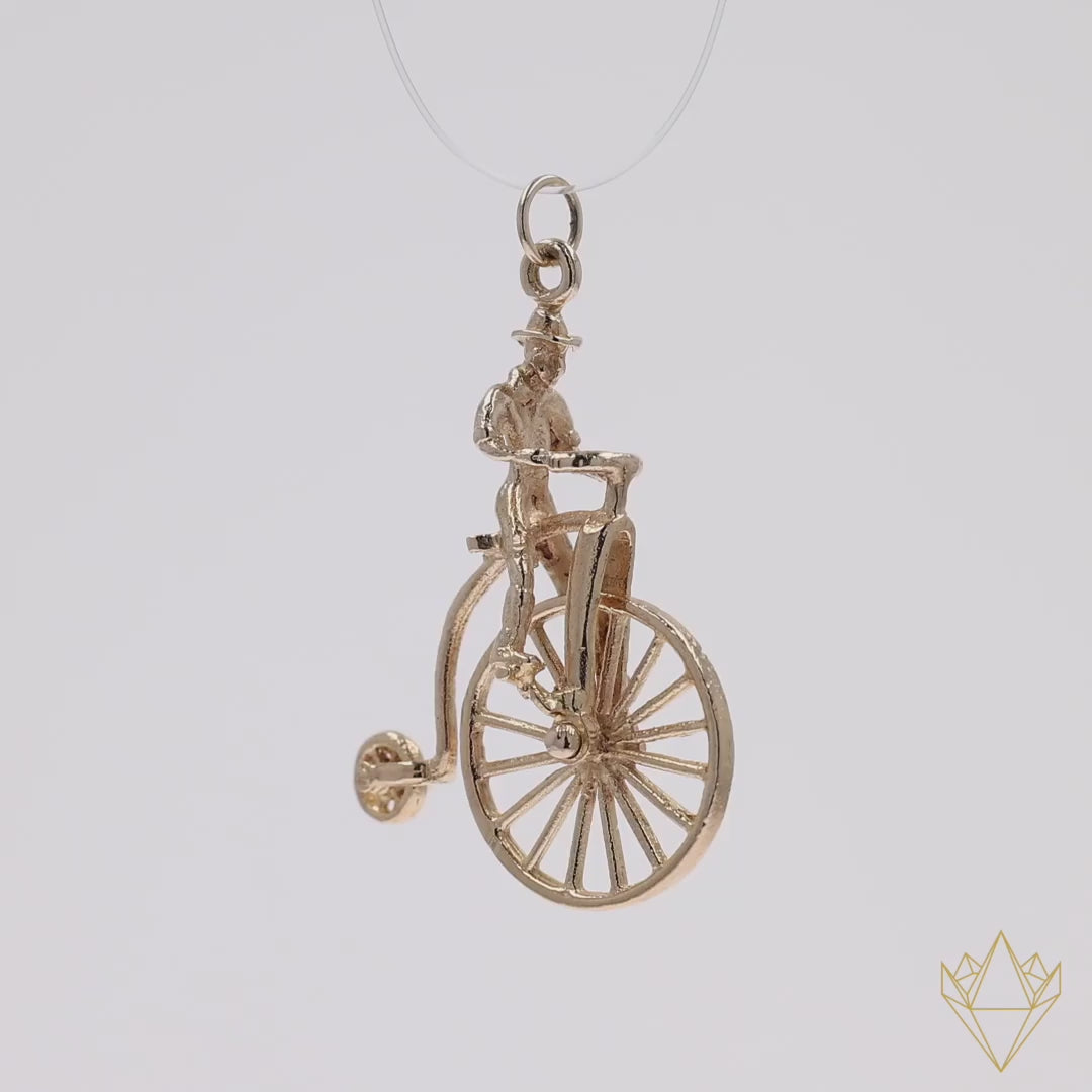 9ct Yellow Gold Penny-Farthing Bicycle - 360 Video