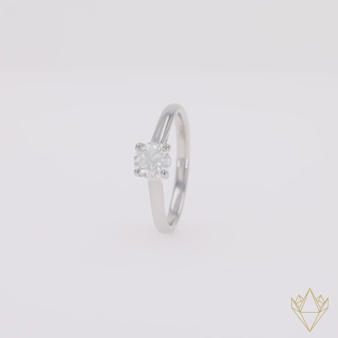360 Video Platinum Round Brilliant Cut Diamond Solitaire 1.00ct Ring