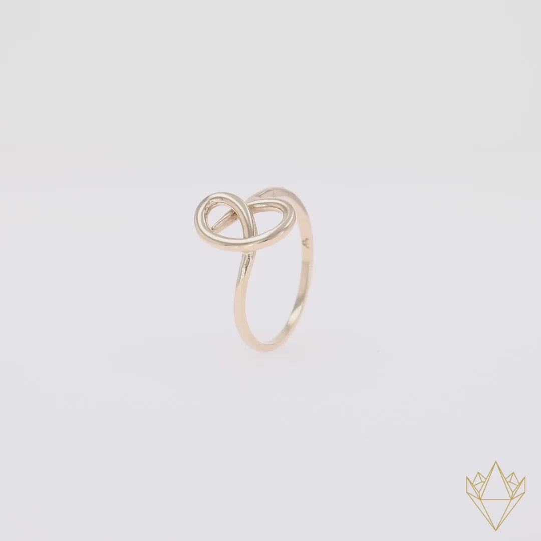 9ct Yellow Gold Love Knot Design Ring - 360 Video
