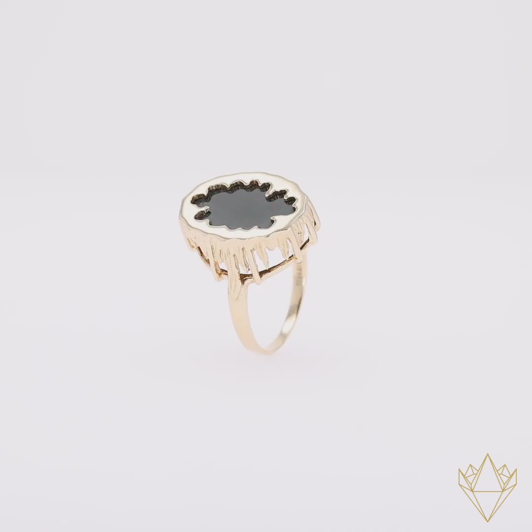 9ct Yellow Gold Bloodstone Lake Ring - 360 Video