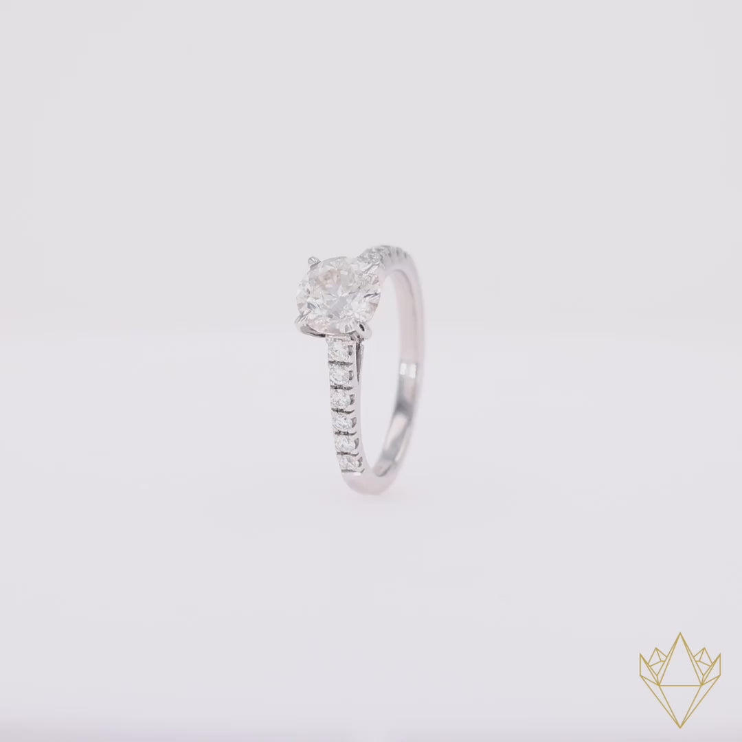 18ct White Gold Round Brilliant Cut 1.46ctw Diamond Solitaire Ring - 360 Video