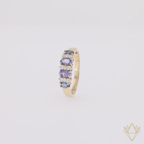 18ct Yellow Gold Tanzanite, Sapphire & Diamond Set Ring - 360 Video