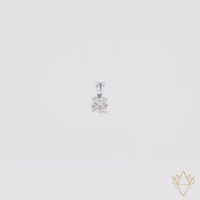 9ct White Gold Illusion Set 0.26ct Diamond Solitaire Pendant - 360 Video