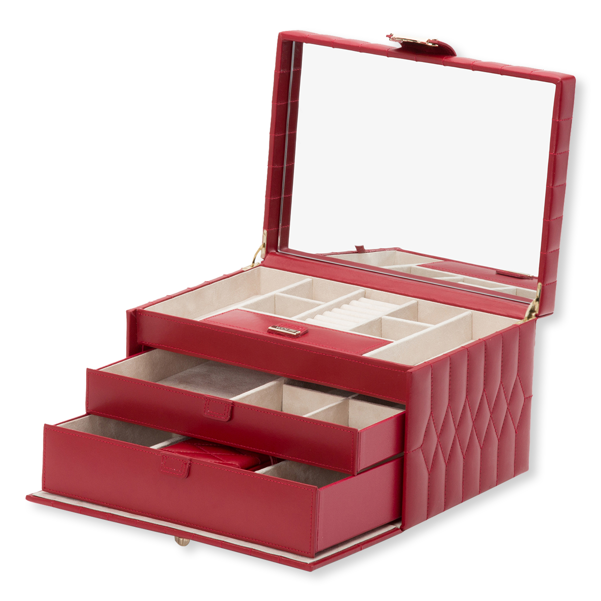 Caroline Medium Red Jewellery Case