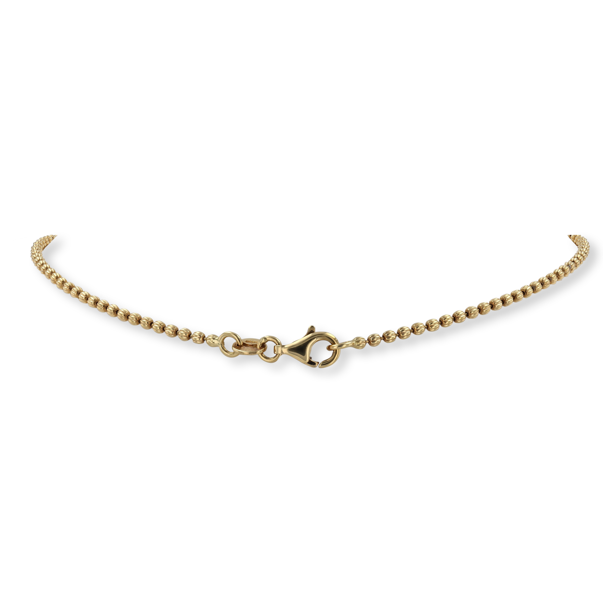 18ct Yellow & White Gold Diamond Set Beaded Bow Necklace - Clasp