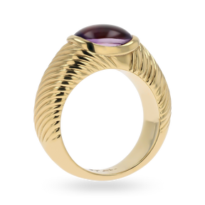 18ct Yellow Gold Amethyst Bombé Ring