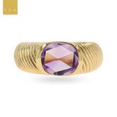 18ct Yellow Gold Amethyst Bombé Ring