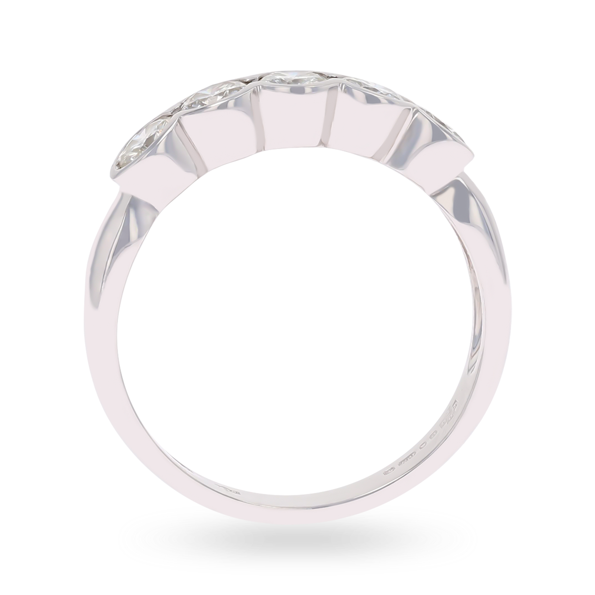 18ct White Gold Round Brilliant Cut 0.86cts Diamond Bezel Set Eternity Ring