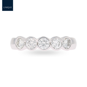 18ct White Gold Round Brilliant Cut 0.86cts Diamond Bezel Set Eternity Ring