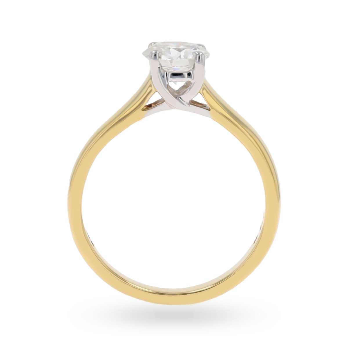 18ct Yellow Gold Round Brilliant Cut Certified 0.94cts Diamond Solitaire Ring