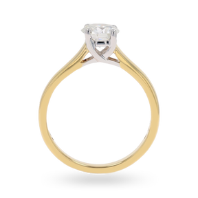 18ct Yellow Gold Round Brilliant Cut Certified 0.94cts Diamond Solitaire Ring