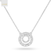 18ct White Gold 0.31cts Diamond Double Circle Necklace