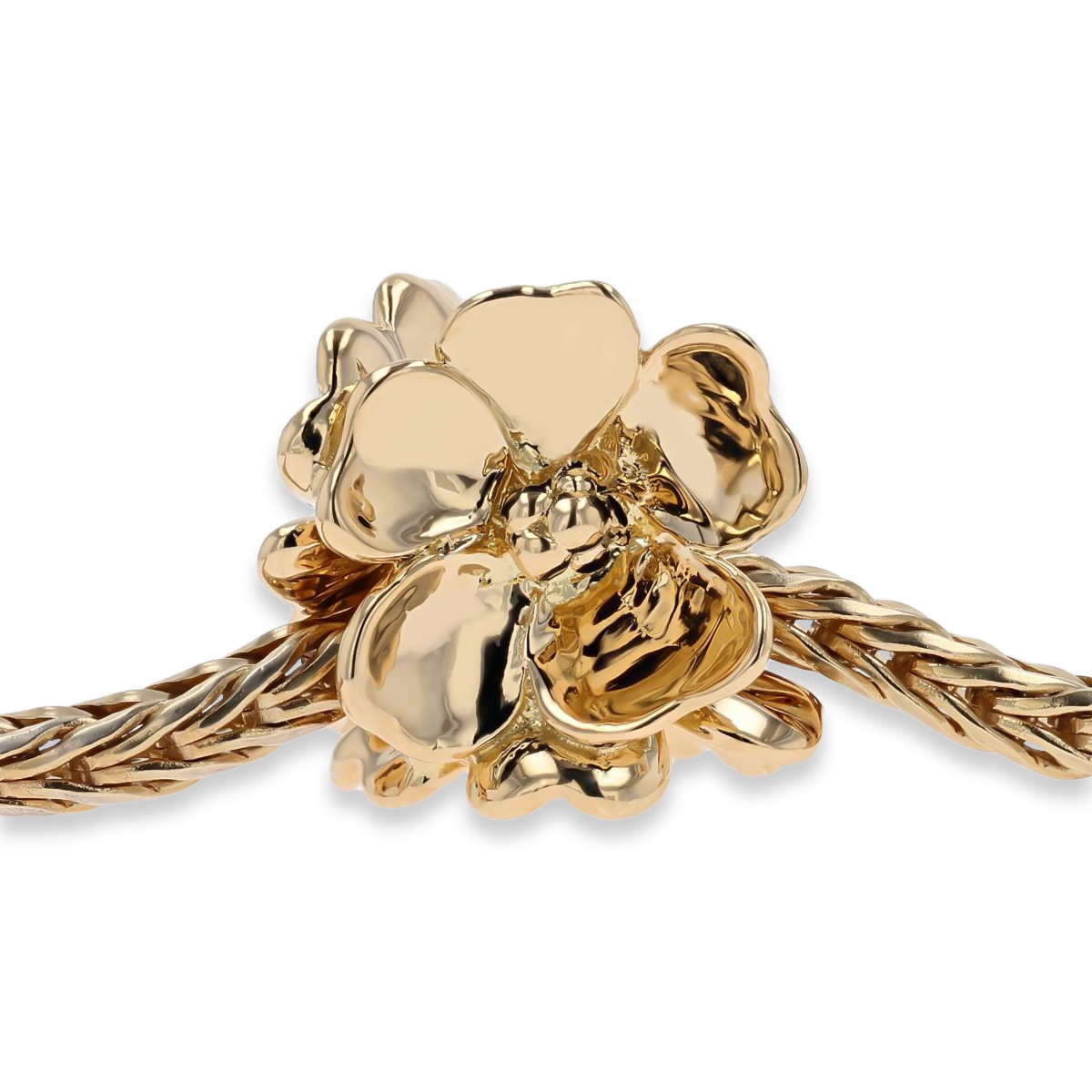 Trollbeads Exclusive 18ct Yellow Gold Apple Blossom on Bracelet