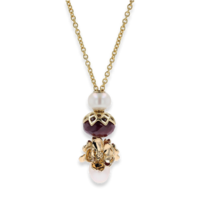 Trollbeads Exclusive 18ct Yellow Gold Apple Blossom on Fantasy Pearl Necklace