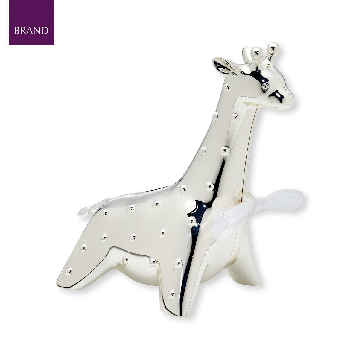 Silver Plated Giraffe Money Box