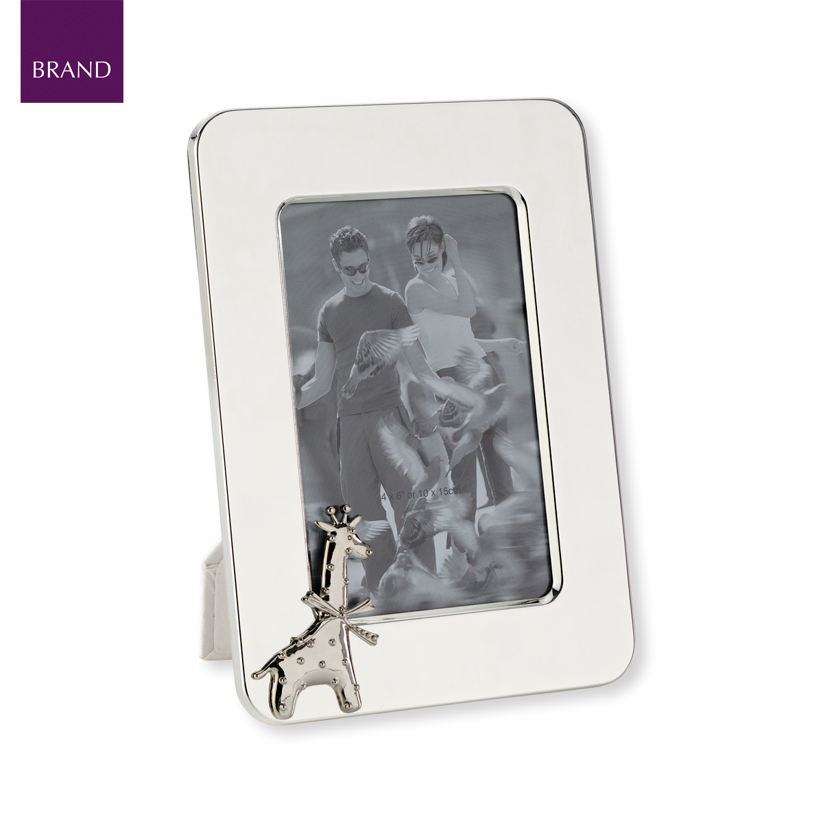 Silver Plated Giraffe Photo Frame