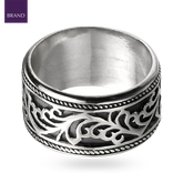 Oxidised Sterling Silver Wide Celtic Ring