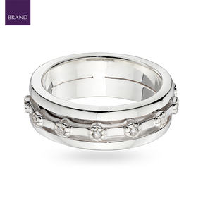 Sterling Silver Cubic Zirconia Spinner Ring