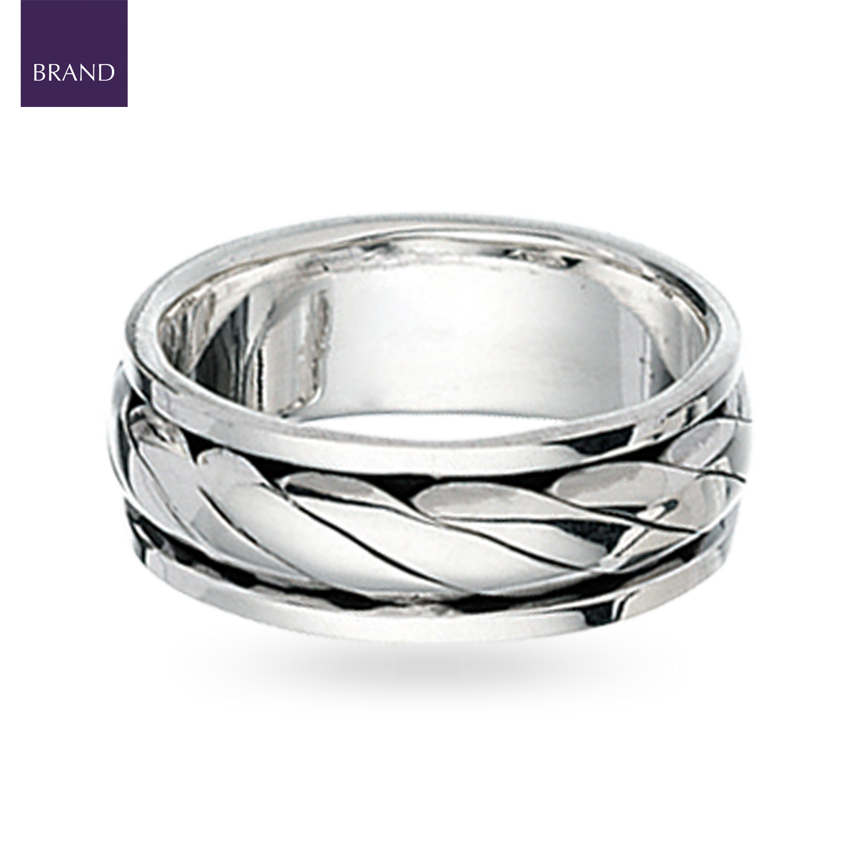 Sterling Silver Twist Design Spinner Ring