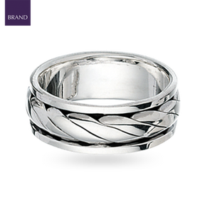 Sterling Silver Twist Design Spinner Ring