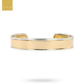 9ct Yellow & White Gold Plain Flat Cuff Bangle