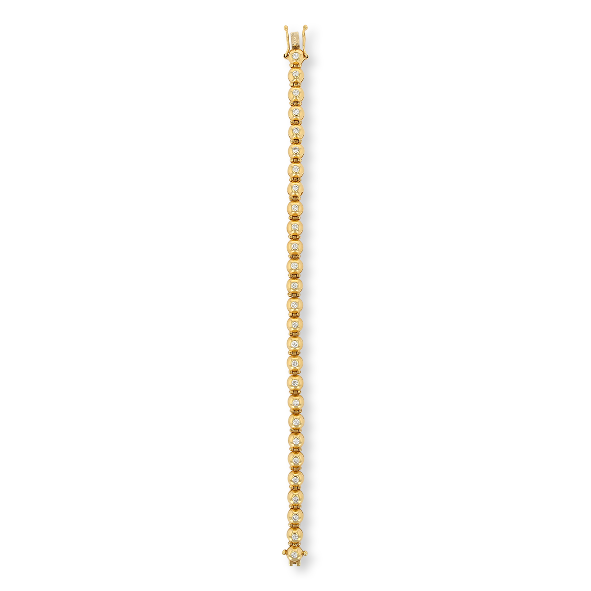18ct Yellow Gold Diamond Set Bubble Tennis Bracelet