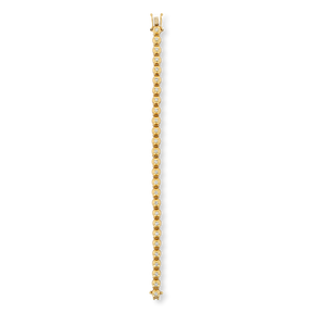 18ct Yellow Gold Diamond Set Bubble Tennis Bracelet