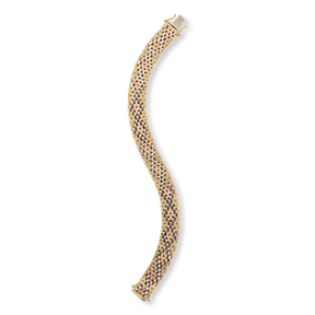 9ct Three Colour Gold Panther Link Bracelet