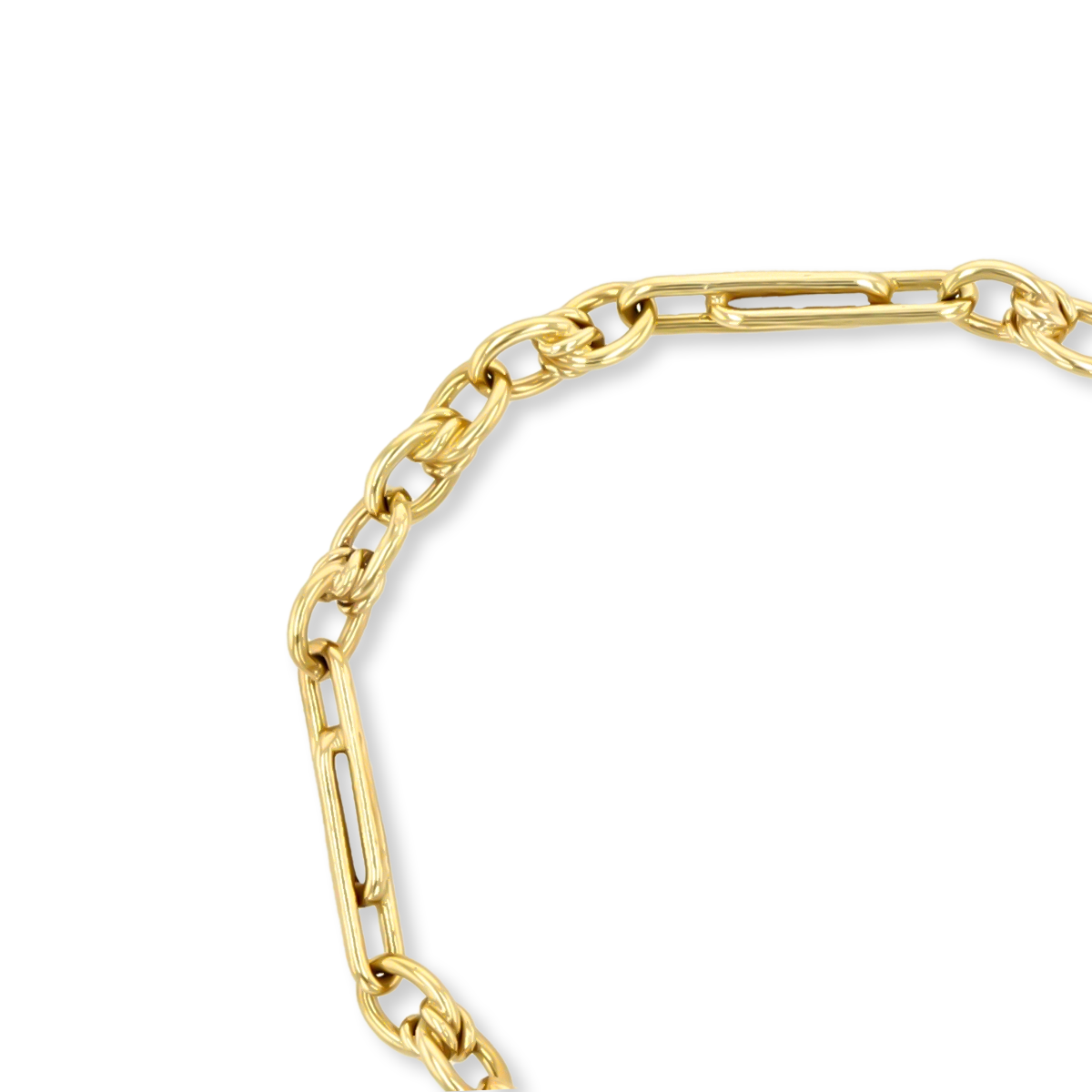 9ct Yellow Gold Double Fetter & Love Knot T-Bar Bracelet
