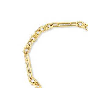 9ct Yellow Gold Double Fetter & Love Knot T-Bar Bracelet