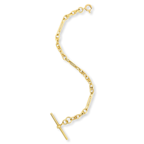 9ct Yellow Gold Double Fetter & Love Knot T-Bar Bracelet