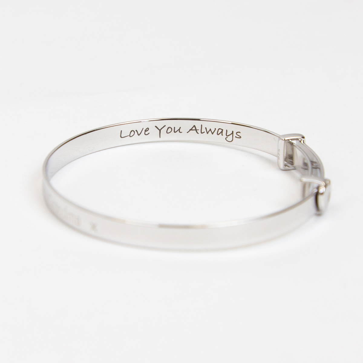 Sterling Silver Bow Expandable Bangle With Diamond