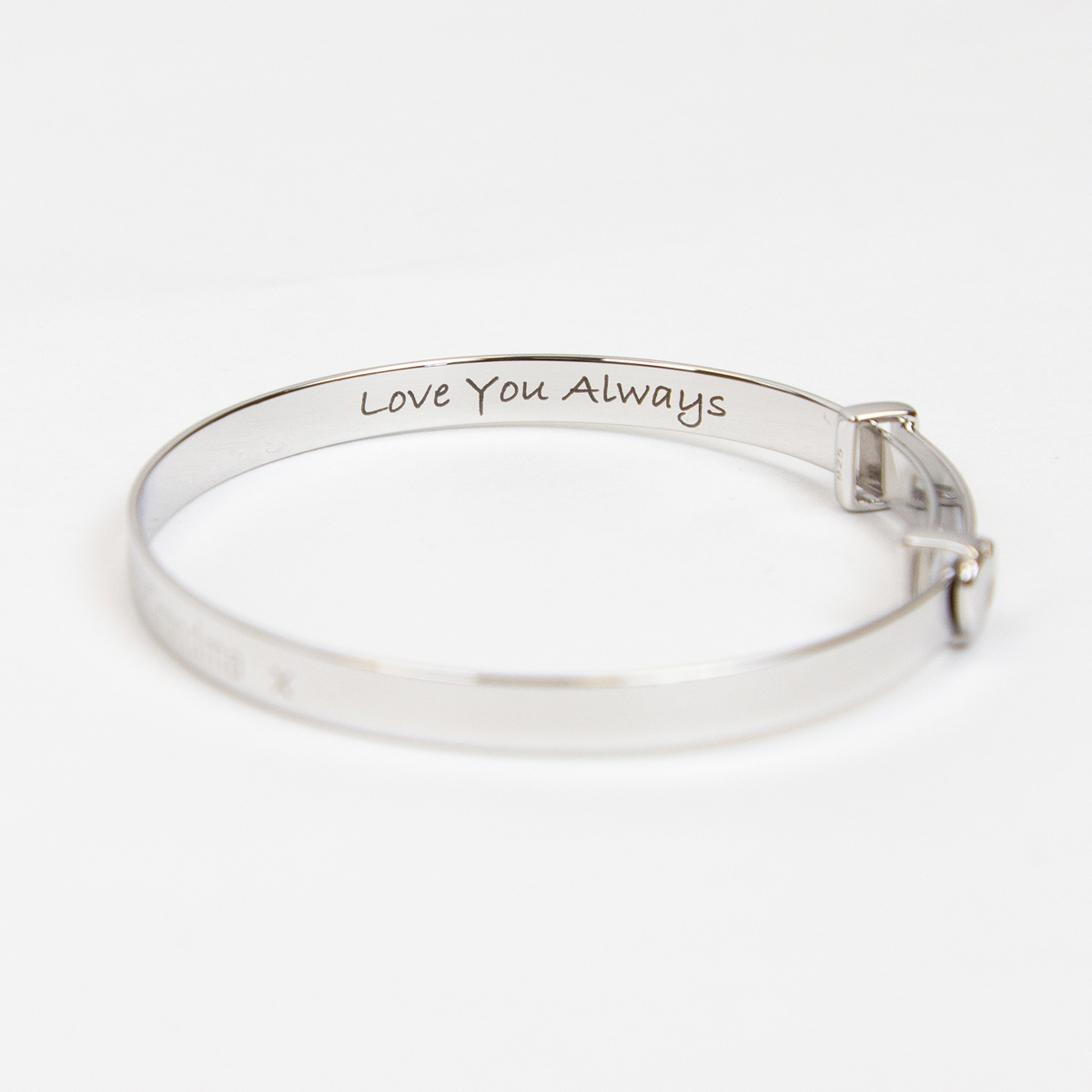 Sterling Silver 'I Do Believe In Fairies' Expandable Bangle With Diamond