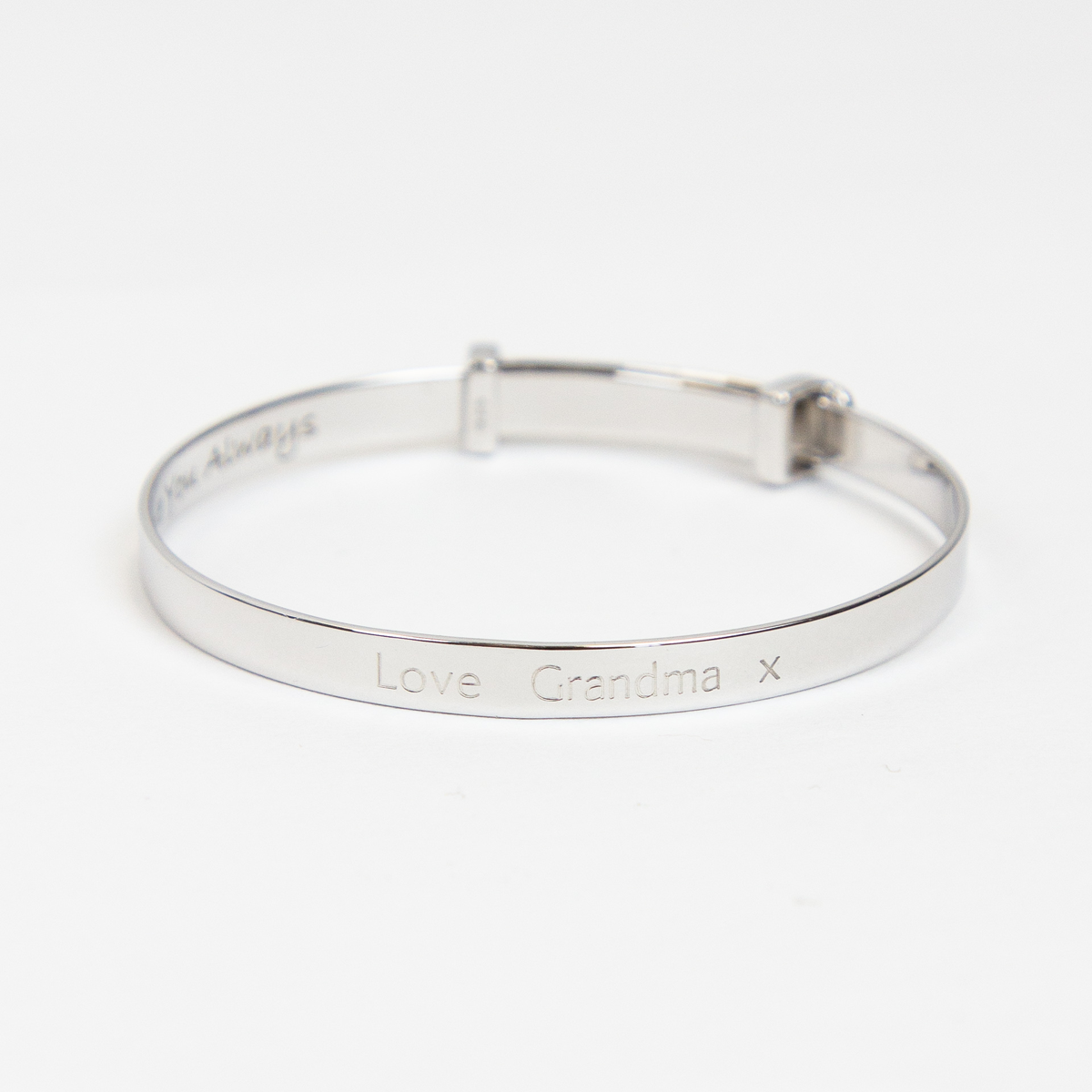 Sterling Silver Bow Expandable Bangle With Diamond