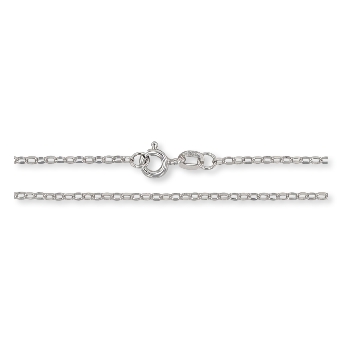 9ct White Gold Diamond Cut Belcher Chain - Clasp