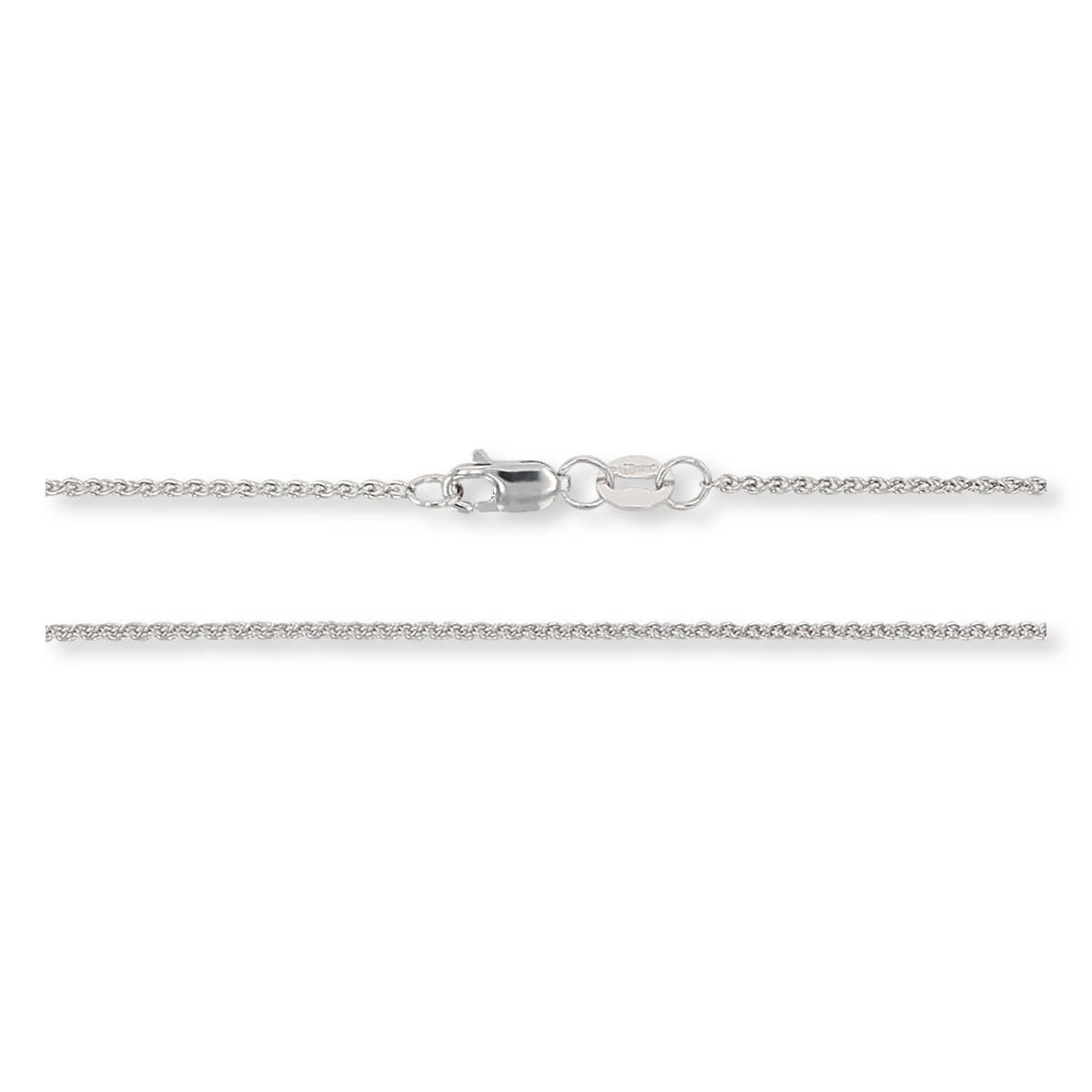 9ct White Gold 1mm Wheat Spiga Chain - Clasp