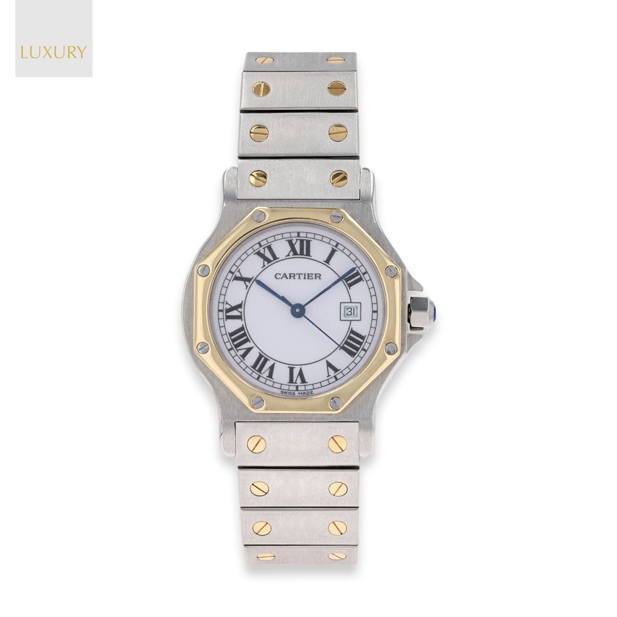 Cartier Santos Automatic 2-Tone, 18ct Yellow Gold and Stainless Steel Watch