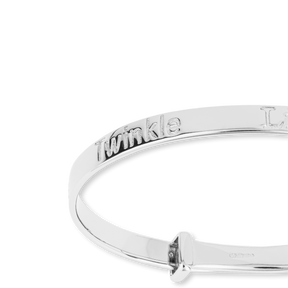 Sterling Silver Twinkle Little Star Expandable Bangle With Diamond