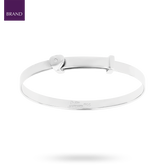 Sterling Silver Heart Expandable Bangle With Diamond