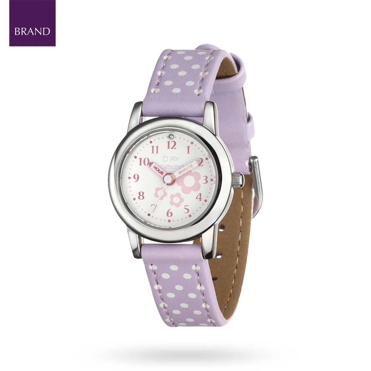 Genuine Lilac Leather Diamond Watch