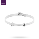 Sterling Silver Bow Expandable Bangle With Diamond