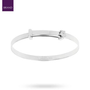 Sterling Silver Star Expandable Bangle With Diamond