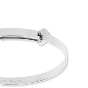Sterling Silver Cross Expandable Bangle With Diamond