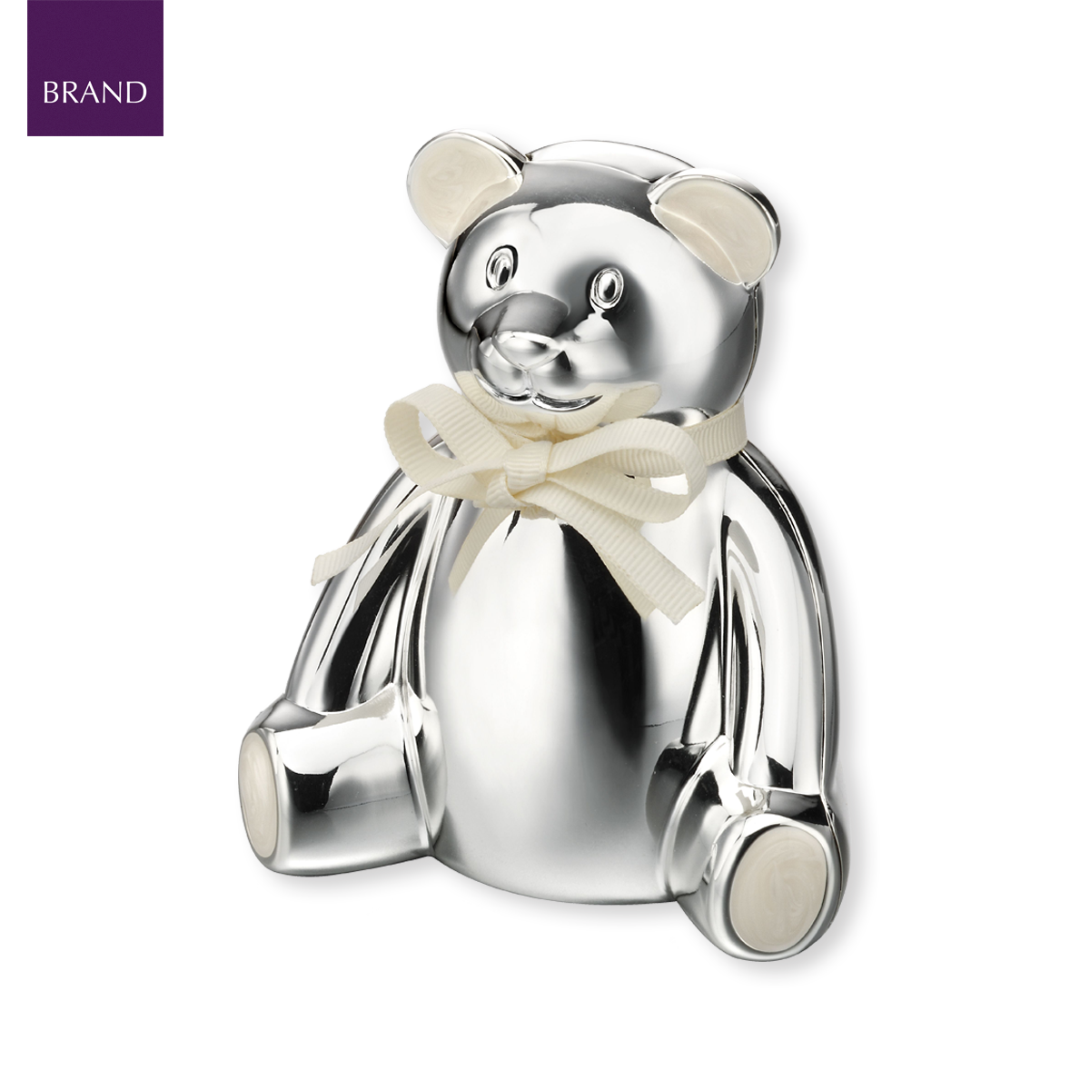 Silver Plated Teddy Bear Money Box