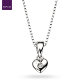 Sterling Silver Diamond Heart Pendant With Chain