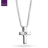 Sterling Silver Diamond Cross Pendant With Chain