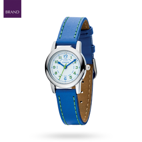 Genuine Blue Leather Diamond Watch